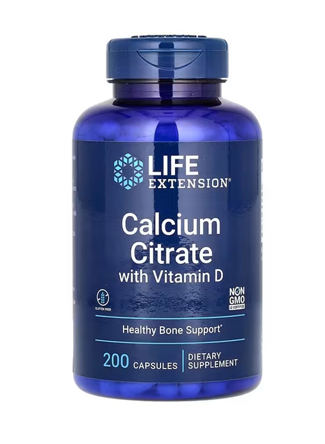 Life Extension Calcium Citrate with Vitamin D 200 Capsules