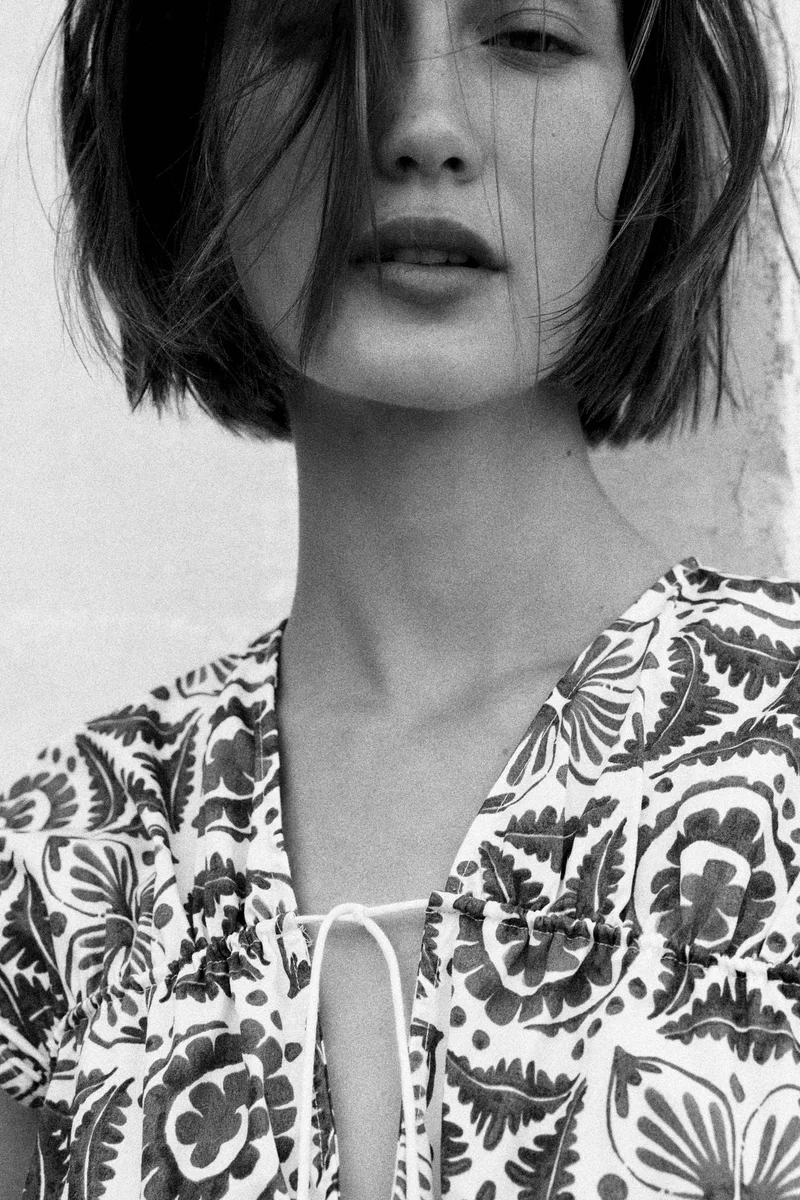 H&M Drawstring-detail poplin dress