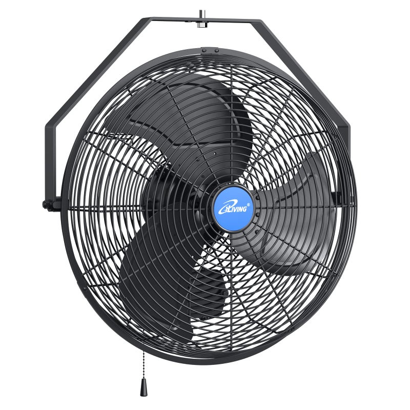 Iliving iLiving Wall Mounted Variable 14 Inches Speed IndoorOutdoor Weatherproof Fan Industrial grade for Patio Greenhouse Garage Workshop and Loading Dock 2473 CFM Black 
