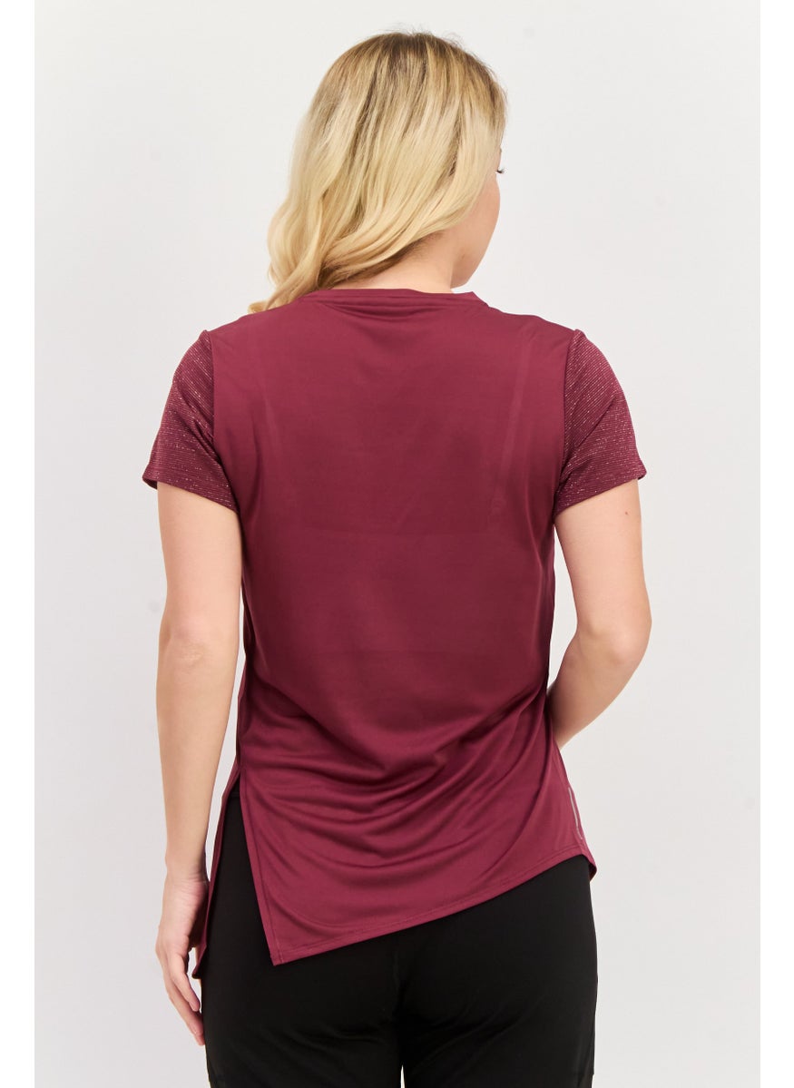 PUMA Women Sportswear Fit Short Sleeve Training Top, Maroon  - Image 3