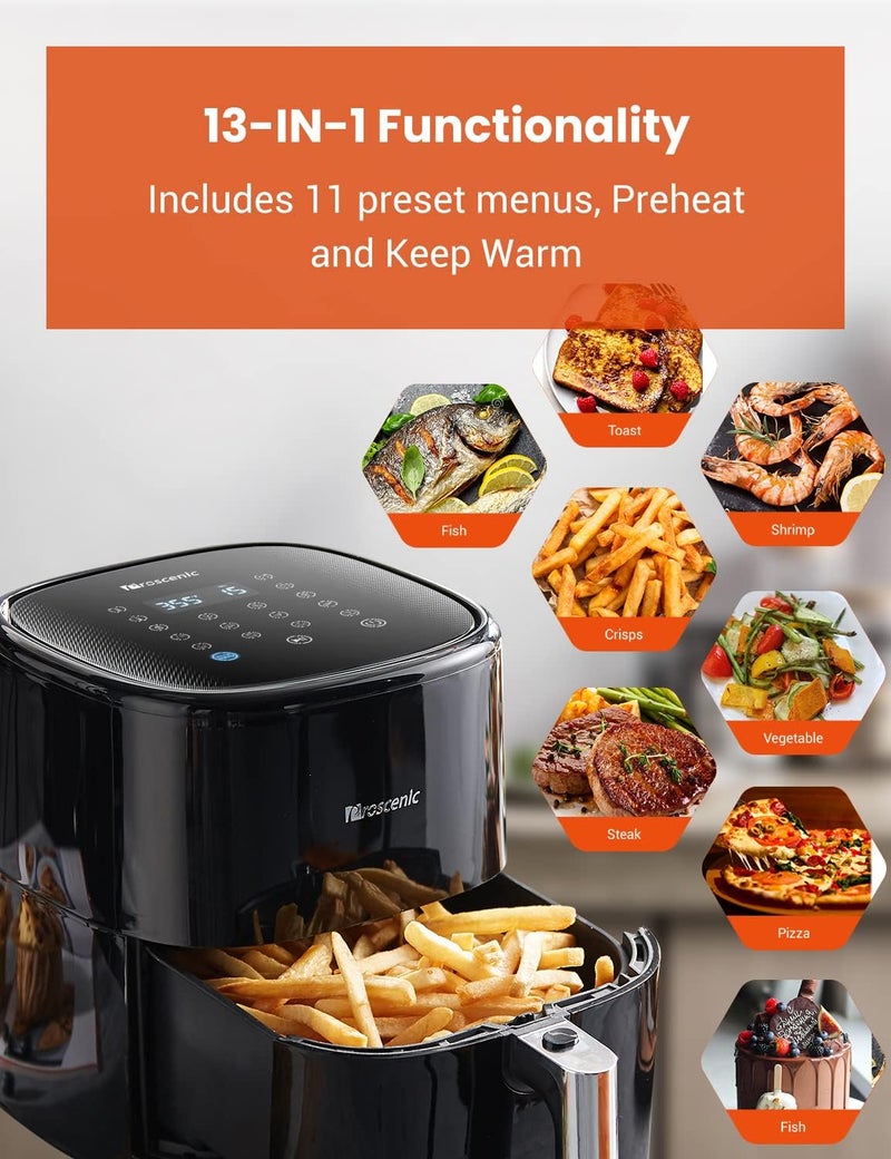 Proscenic T22 Air Fryer, Smart Air Fryer 5L with 13 Presets & Shake Reminder, LED Touch Screen, Compatible with APP & Alexa, 100+ Online Recipes, Low-Noise, Non-Stick Basket, 1500W - Image 3