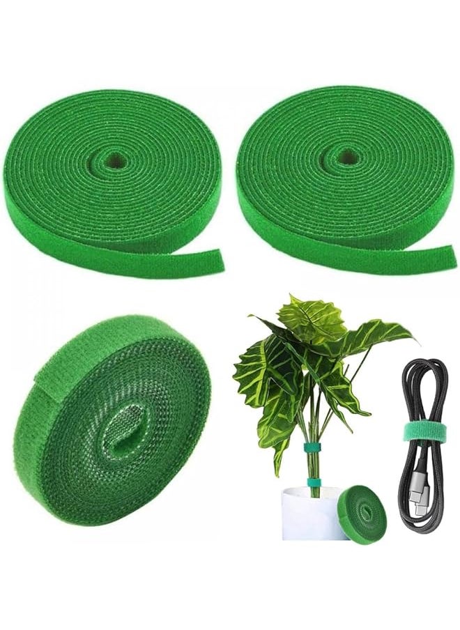 Goodern - 3 Pcs Plant Ties Garden Tape Reusable Nylon Plant Tie Strap 5M Self Adhesive Tape Adjustable Plant Supports For Effective Growing Tree Green Ties For Home Garden Sorting Accessories - Image 1