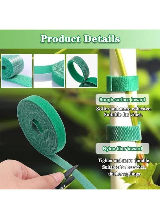 Goodern - 3 Pcs Plant Ties Garden Tape Reusable Nylon Plant Tie Strap 5M Self Adhesive Tape Adjustable Plant Supports For Effective Growing Tree Green Ties For Home Garden Sorting Accessories - Image 1