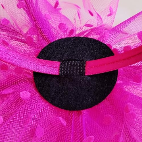 KICOFIT Fascinators 20s 50s Hat Pillbox Hat Cocktail Tea Party Headwear with Veil for Girls and Women (One Size, A-Rose red) - Image 5