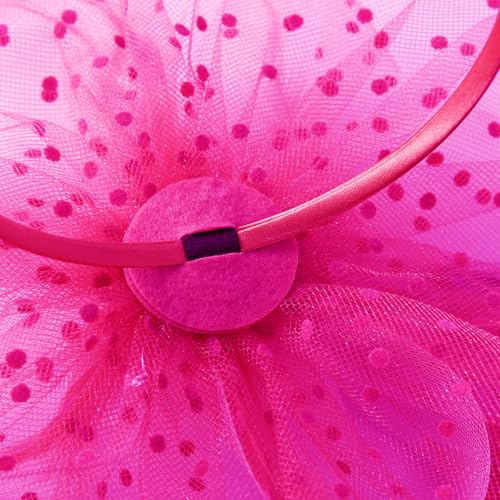 KICOFIT Fascinators 20s 50s Hat Pillbox Hat Cocktail Tea Party Headwear with Veil for Girls and Women (One Size, A-Rose red) - Image 4