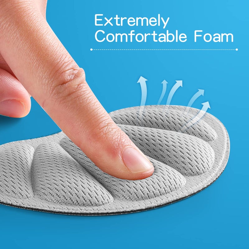 SUMBLIME Back of Heel Cushion Pads, Adhesive Heel Grips Inserts for Loose Shoes, Shoe Slip, Heel Pain and Blister, 8PCS-Gray - Image 4
