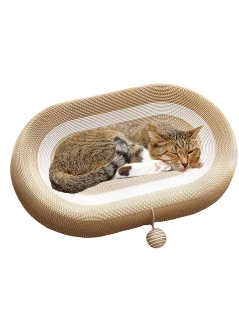 Oval Cat Scratcher Cardboard Cat Bed Cat Claw Nest Cat House Cat Scratching Board Grinding Claws Cat Scratch Board for Cats Scratching Lounge Bed for Indoor