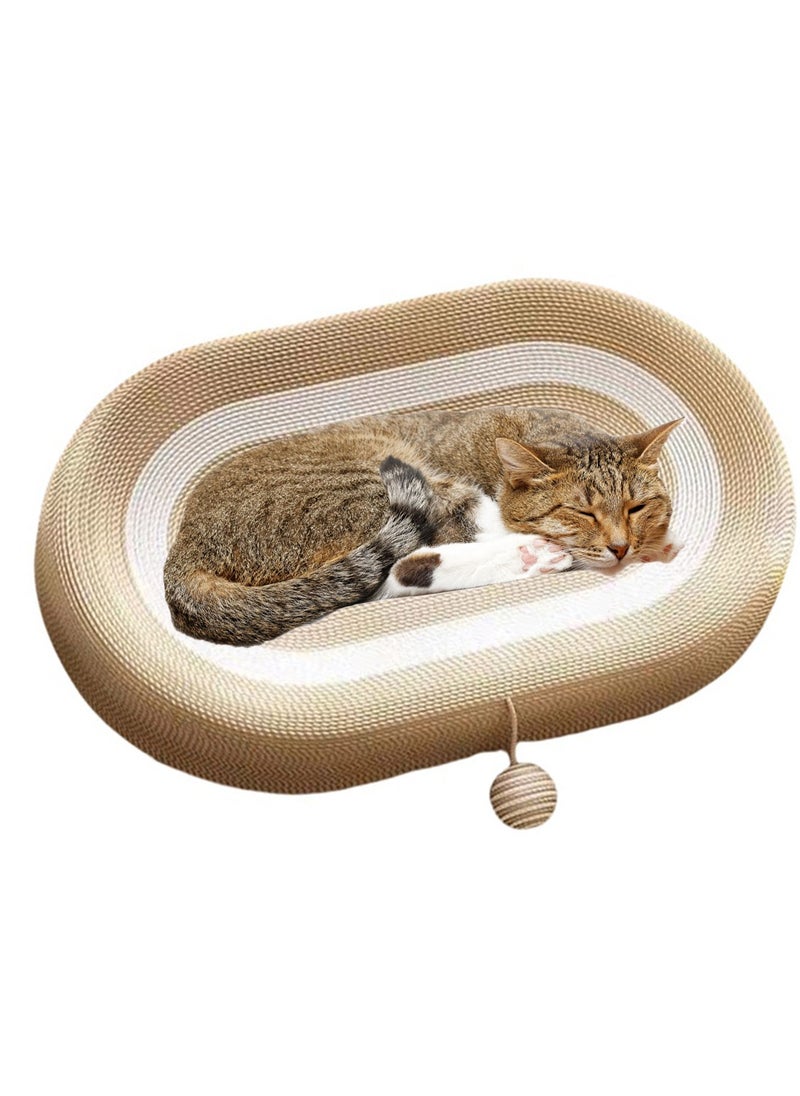 Kidle - Oval Cat Scratcher Cardboard Cat Bed Cat Claw Nest Cat House Cat Scratching Board Grinding Claws Cat Scratch Board for Cats Scratching Lounge Bed for Indoor - Image 1
