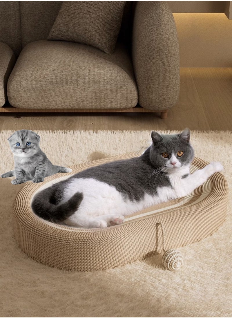 Kidle - Oval Cat Scratcher Cardboard Cat Bed Cat Claw Nest Cat House Cat Scratching Board Grinding Claws Cat Scratch Board for Cats Scratching Lounge Bed for Indoor - Image 1