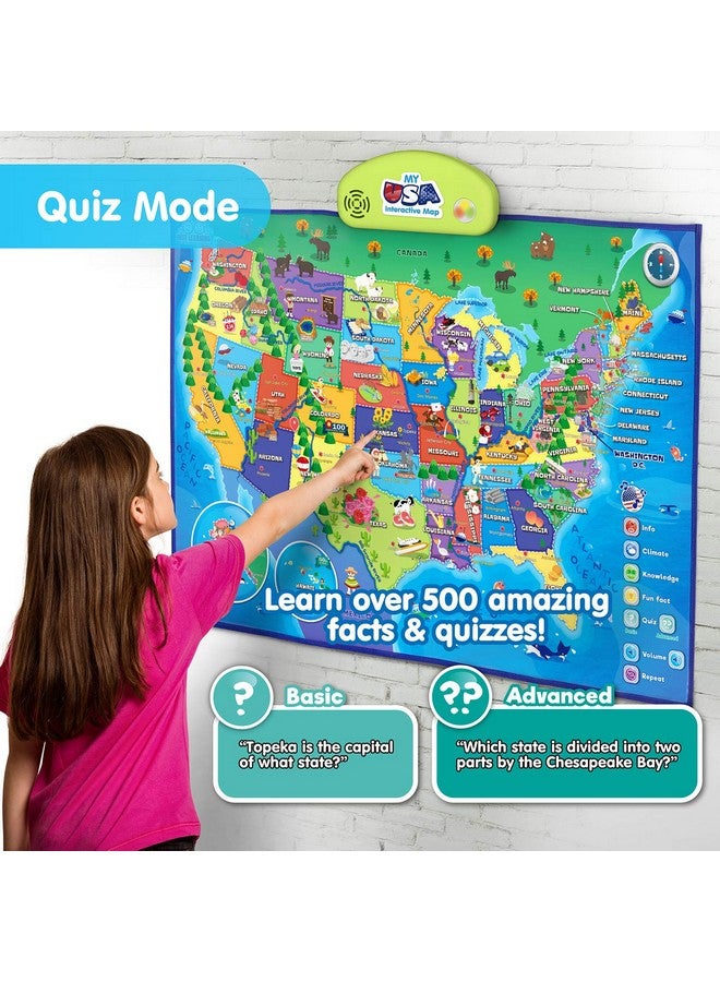 بست ليرنينج أفضل ملصق تعليمي تفاعلي لخريطتي الأمريكية - لعبة تعليمية ناطقة للأطفال من سن 5 إلى 12 عامًا - Image 4