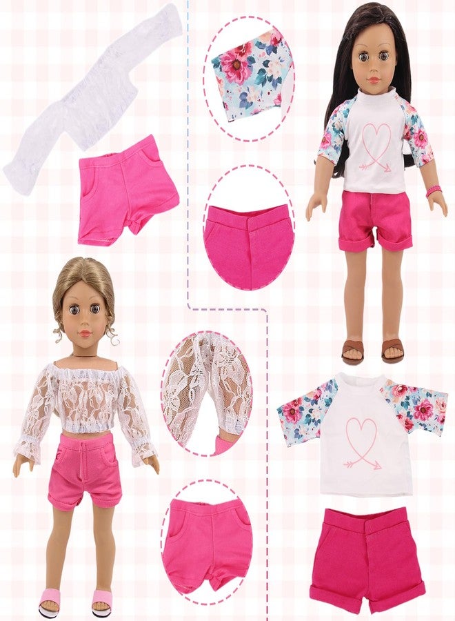 Ecore Fun 18 Pcs American 18 inch Doll Clothes,10 Sets Girl Doll Clothing and Accessories Outfits for 18 Inch Girl Doll,Including Dress,Shorts,Swimsuits (No Doll) - Image 4