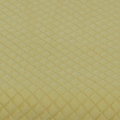 KINGLY Velvet Quilted L-Shape 7 Seater (4+3) Universal Sofa Protector – Premium Non-Slip Fit, Machine Washable Couch Mat for L-Shaped Sofa Set in Living Room (Yellow Lemon, 2pc Set – 23x27 & 90x27) - Image 4