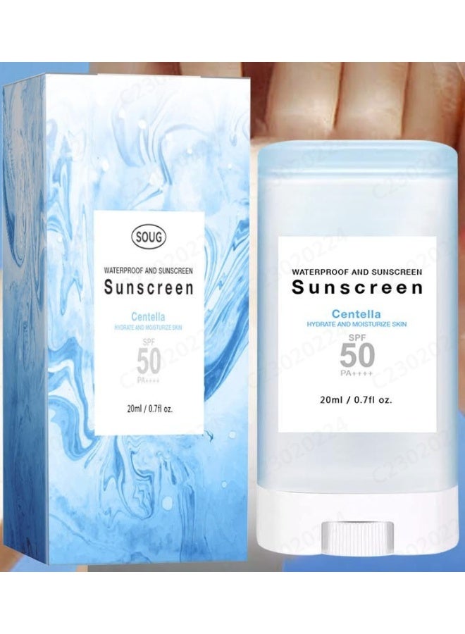 SOUG Clear Sunscreen Stick with Centella Extract, Smoothing Bar SPF50, Invisible Broad-Spectrum Face & Body Sun Protection, Non-Sticky Matte Finish, Lightweight to Absorb, Long-lasting Sun Stick - Image 1