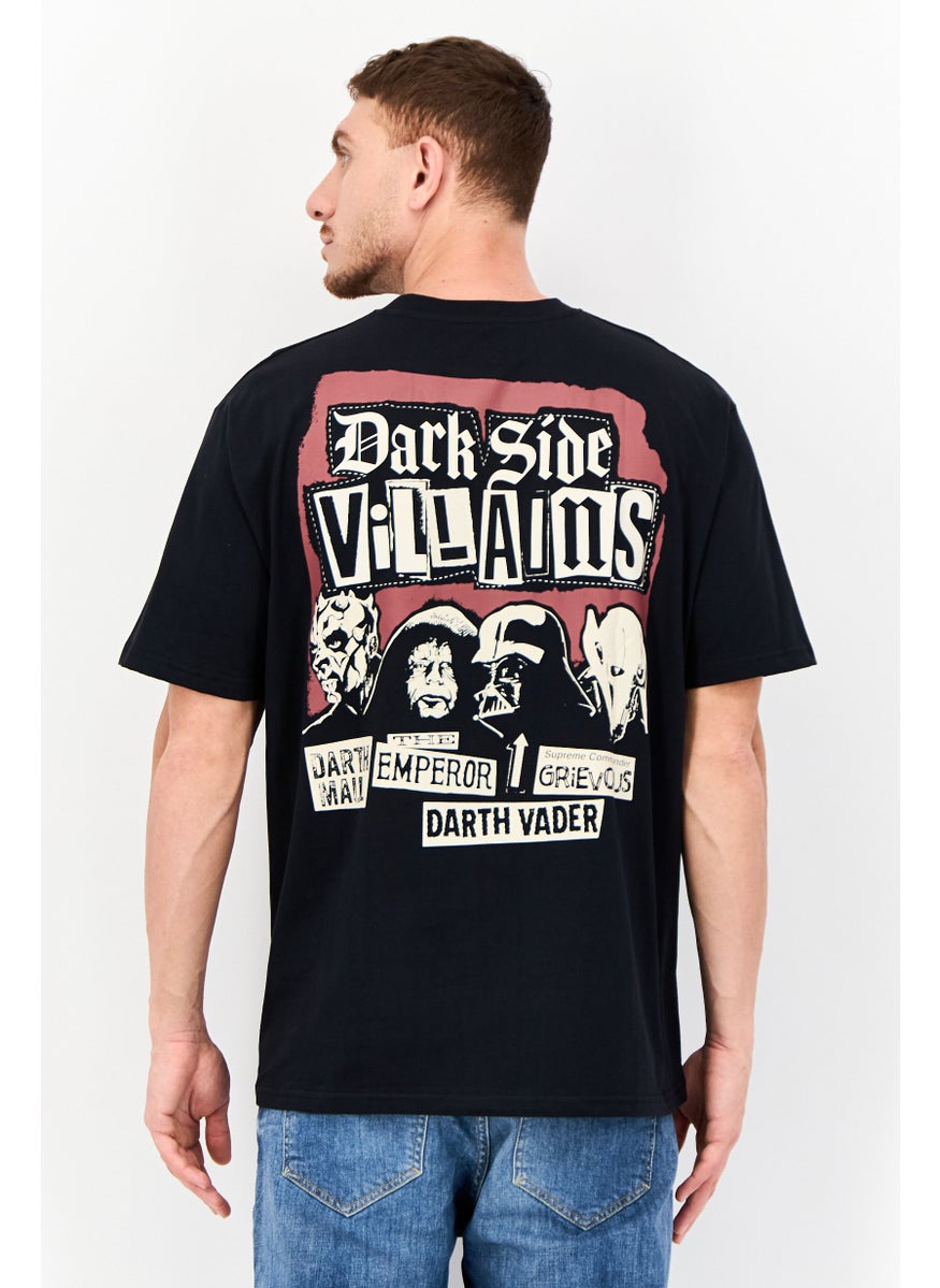 STAR WARS Men Crew Neck Short Sleeve Graphic Print T-Shirt, Black  - Image 3