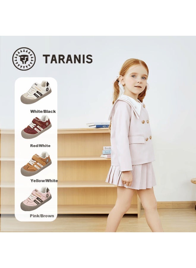 Taranis 311 Spring Kids Indoor Shoes Uni Soft Sole Casual Sneakers White/black Size 27