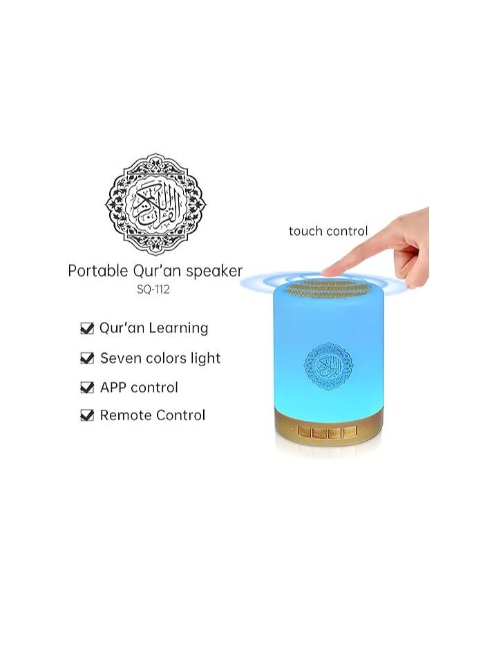 ELTRAZONE Portable Touch Lamp Quran Speaker White – Bluetooth Digital Quran Player with LED Touch Control, 18 Famous Reciters, 14 Language Translations, Tafseer, MP3 Playback, APP + Remote Control, Word-by-Word Learning, Rechargeable Wireless Islamic Speaker  - Image 5