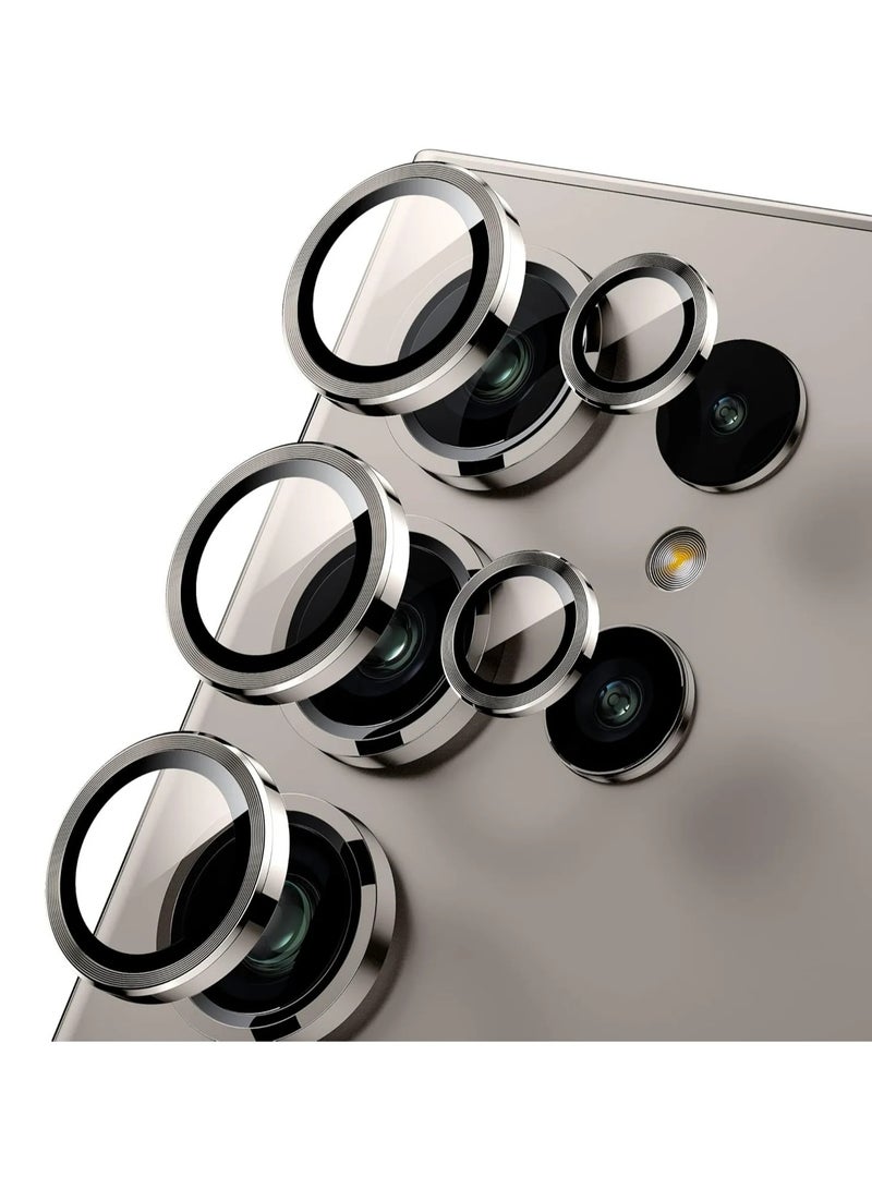 Beauenty (3+2PCS) for Samsung Galaxy S24 Ultra 5G Camera Lens Protector, 9H Tempered Glass Camera Cover Screen Protector Metal Individual Ring 【Installation Tray】【Removal tool】【Case Friendly】- Titanium - Image 1