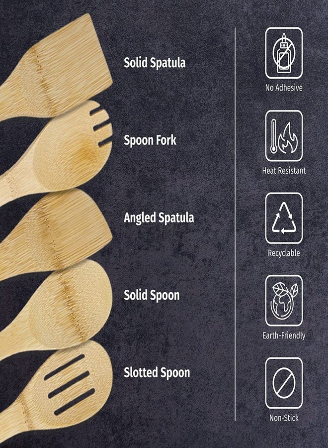 PRINT SUPREMACY PrintSupremacy Custom Engraved Bamboo Cooking Spoons Set, Non Stick Wooden Kitchen Gadget Pan Cookware, Baking Gift for Housewarming Wedding Birthday, Chef Foodie Gift (Custom, 5 Pieces) - Image 4