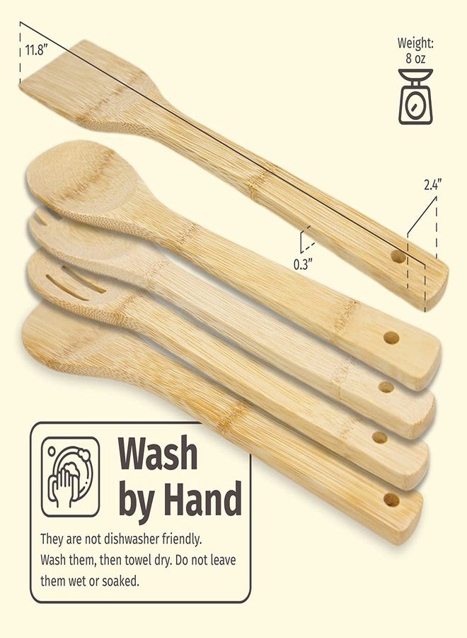 PRINT SUPREMACY PrintSupremacy Custom Engraved Bamboo Cooking Spoons Set, Non Stick Wooden Kitchen Gadget Pan Cookware, Baking Gift for Housewarming Wedding Birthday, Chef Foodie Gift (Custom, 5 Pieces) - Image 5
