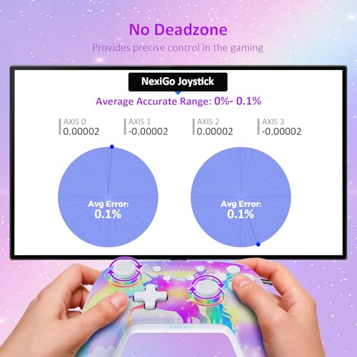 NexiGo Wireless Controller No Deadzone for Switch 2 and Switch Bluetooth Controllers for Nintendo Switch with Vibration Motion Turbo and LED Light Violet Unicorn - Image 3