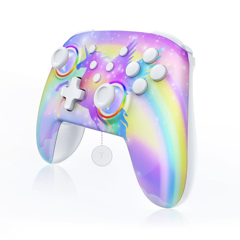 NexiGo Wireless Controller No Deadzone for Switch 2 and Switch Bluetooth Controllers for Nintendo Switch with Vibration Motion Turbo and LED Light Violet Unicorn - Image 2