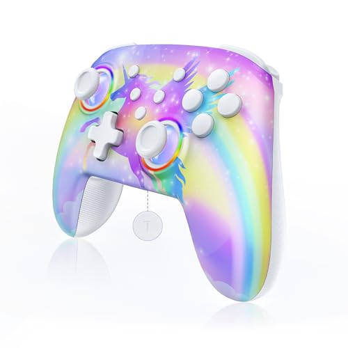 NexiGo Wireless Controller No Deadzone for Switch 2 and Switch Bluetooth Controllers for Nintendo Switch with Vibration Motion Turbo and LED Light Violet Unicorn - Image 1