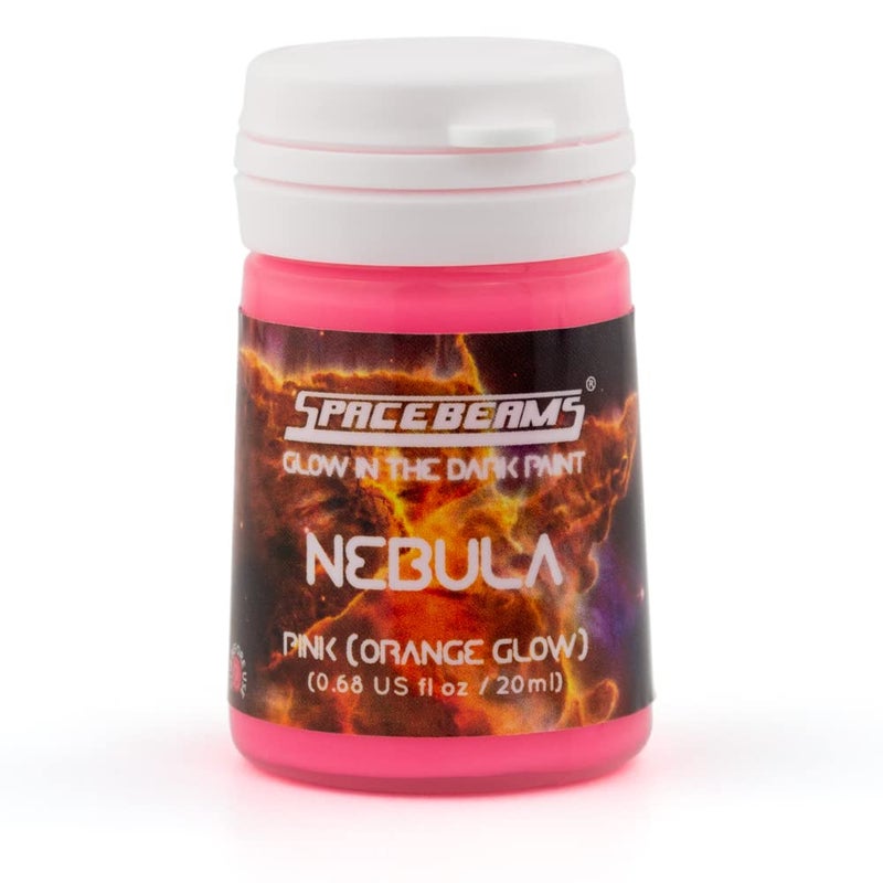 SpaceBeams Nebula Glow in the Dark Paint (0.68 Fl Oz) Pink With Orange Glow, Non-Toxic, Water Based - Image 4