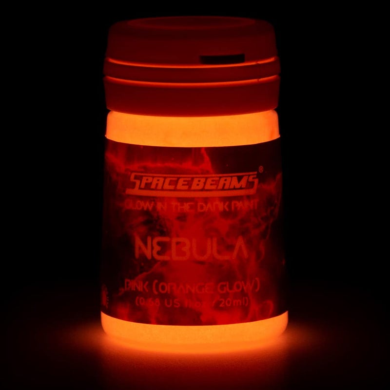 SpaceBeams Nebula Glow in the Dark Paint (0.68 Fl Oz) Pink With Orange Glow, Non-Toxic, Water Based - Image 3