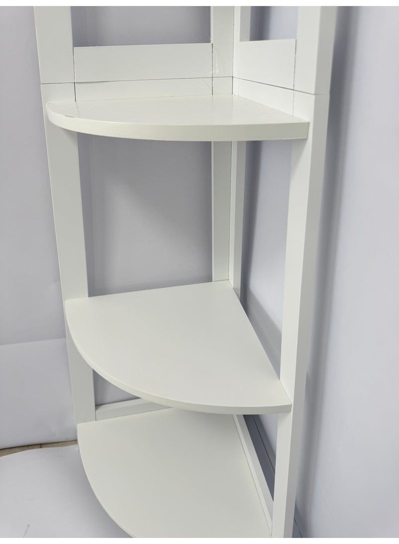 Living 5 Tier Corner Shelf Rack, Industrial Corner Shelf with Wood Frame, Corner Plant Display Rack, Corner Bookcase for Bedroom Living Room,  - Image 5
