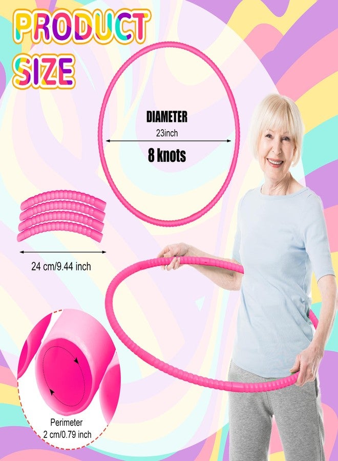 Poen 2 Pcs Detachable Hoop and Jump Rope Set Include 7.3 Ft Skipping Rope and 23 Inch Adjustable Exercise Hoop Gymnastic Fitness Exercise Gift Equipment(Rose Pink) - Image 4