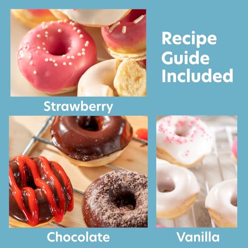 CucinaPro Mini Donut Maker- Electric NonStick Surface Makes 7 Small Doughnuts- Decorate Frost Ice Your Own for Kid Friendly Holiday Baked Dessert Treat- Cooking Activity for Adults, Easy Bake Xmas Gift for Her - Image 5