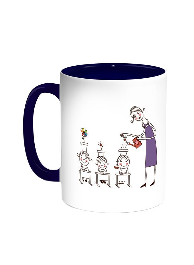 Plant The Seeds Of Love In Children Printed Coffee Mug Blue/White 11ounce