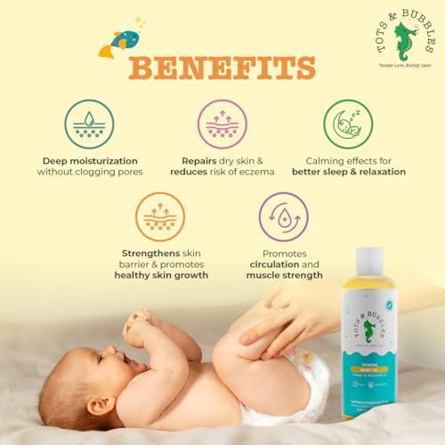 Tots and Bubbles Tots & Bubbles 100% Natural Baby Massage Oil | Almond, Olive & Mustard Oil Blend for Skin & Hair | Lightweight, Non-Sticky & Gentle for Newborn – 300 ml - Image 4