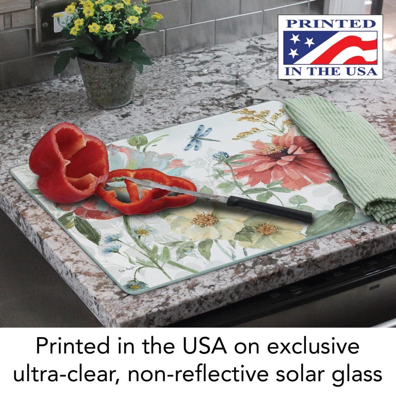 CounterArt Spring Meadow 3mm Tempered Glass Cutting Board 15â€ x 12â€ Manufactured in the USA Serving Board Charcuterie Board - Image 4