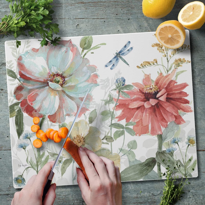 CounterArt Spring Meadow 3mm Tempered Glass Cutting Board 15â€ x 12â€ Manufactured in the USA Serving Board Charcuterie Board - Image 2