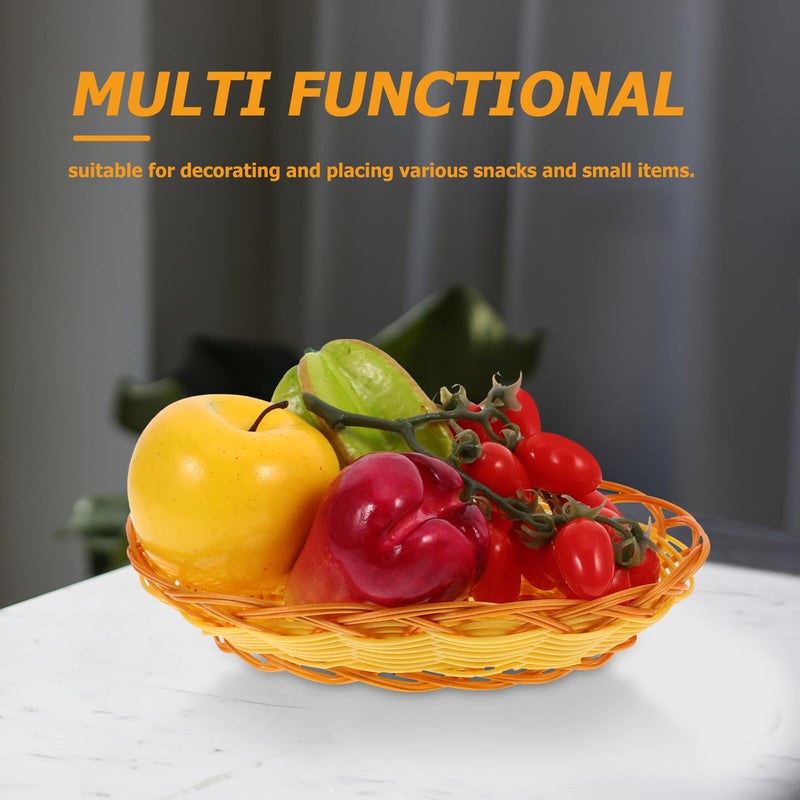 Oval 22cm Plastic Woven Storage Basket For Fast Food Snack Serving And Bread Holder - Image 5