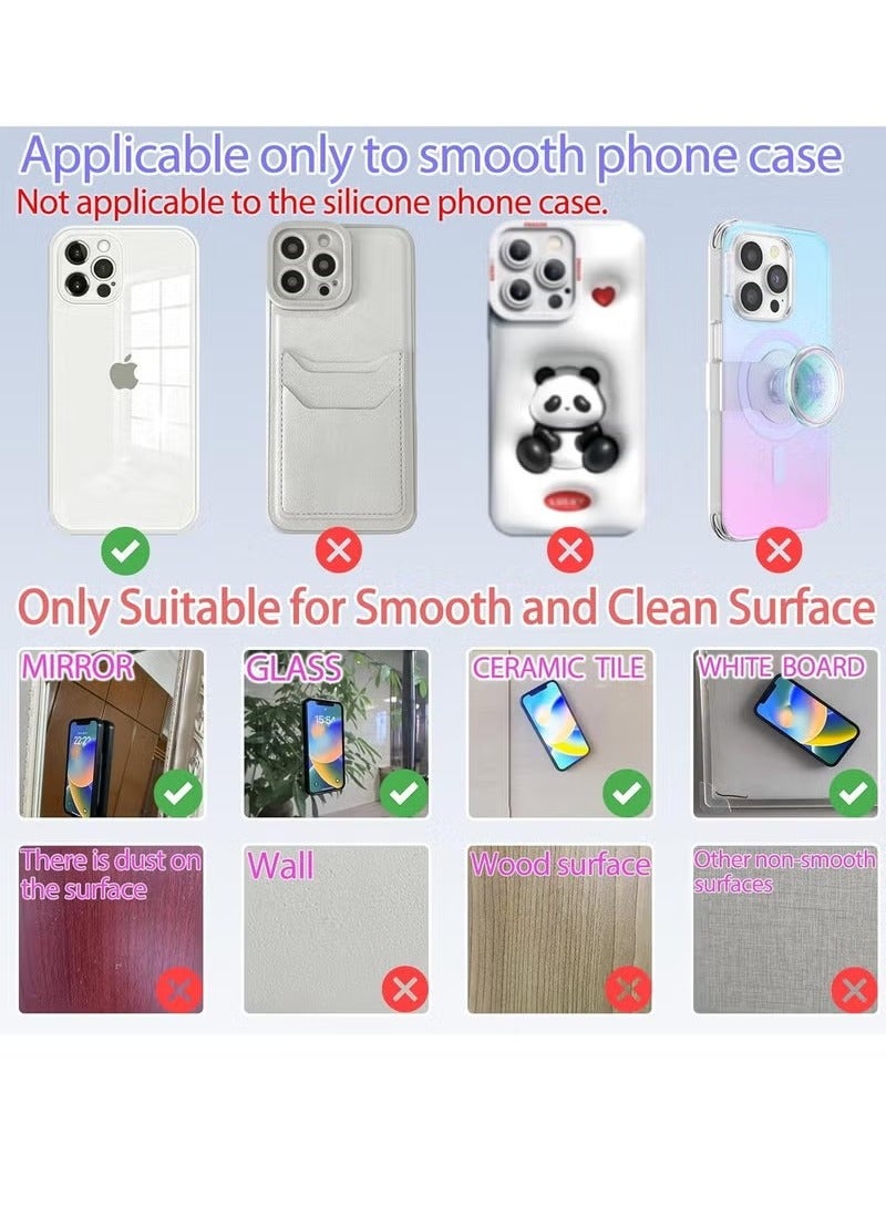 4 Pack Silicone Suction Cup Phone Case Mount Double Sided, Phone Accessories Hands-Free Strong Grip Holder for Selfies and Videos, Silicon Phone Stand Sticky for iPhone and Android - Image 4