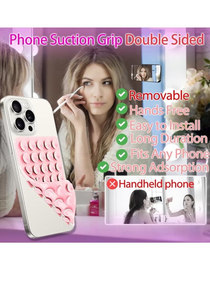 4 Pack Silicone Suction Cup Phone Case Mount Double Sided, Phone Accessories Hands-Free Strong Grip Holder for Selfies and Videos, Silicon Phone Stand Sticky for iPhone and Android - Image 2