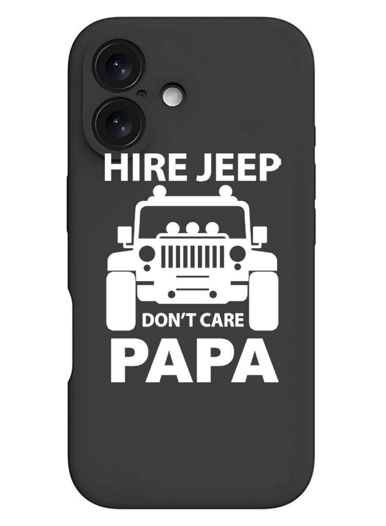 Theodor Protective Slim Fit Case Liquid Silicone Cover with Full Body Protection Anti-Scratch Shockproof Case For Apple iPhone 17 (Black) Hire jeep dont care papa - White - Image 1