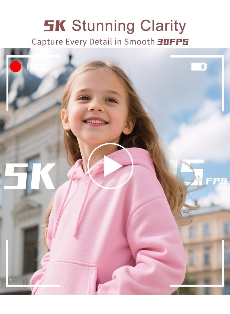 Makrystorm 5K Digital Camera, 75MP Cameras for Photography with WiFi & 64GB TF Card, Autofoucs Vlogging Camera for YouTube with 180° Flip Screen, Vlog Camera Kit for Beginner with 128GB Card - Image 2