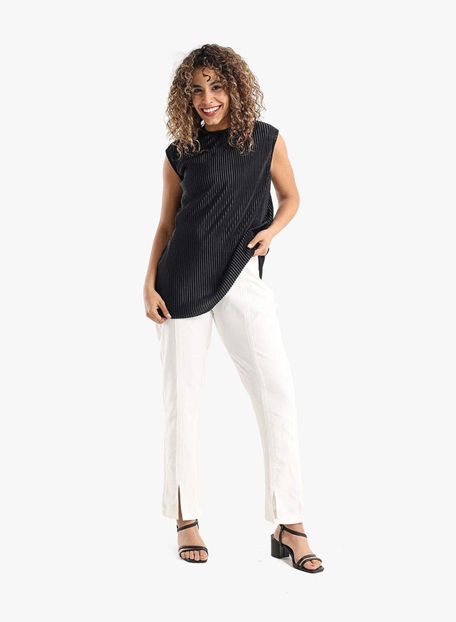 Carina pleated-satin-blouse