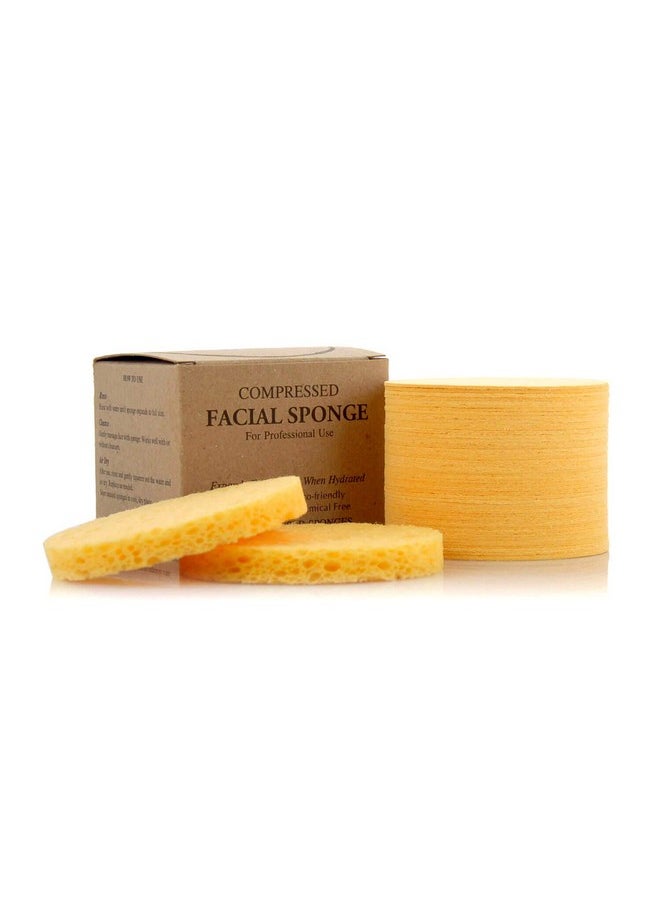 Appearus Facial Sponges - APPEARUS Compressed Natural Cellulose Face Sponge - Made in USA - Spa Sponges for Face Cleansing, Massage, Pore Exfoliating, Mask, Makeup Removal (50 Count) (Yellow)  - Image 1