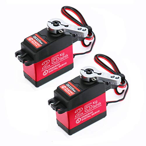 BETU 2Pack 25KG High Torque RC ServoWaterproof servo Compatible with 1618 110 112 RC Car Full Metal Gear Steering Servo with 25T Servo Horn270 - Image 1