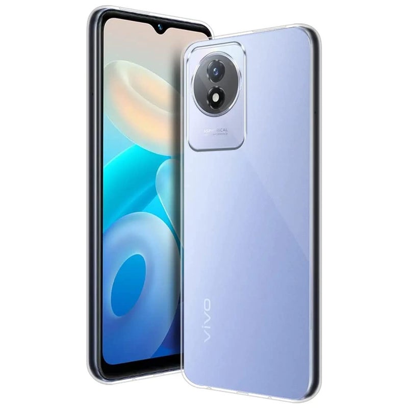 Nishtech for Vivo Y02, Y02T Premium Transparent Hybrid Soft Slim Dust Proof Back Case Cover with Camera Protection - Image 1
