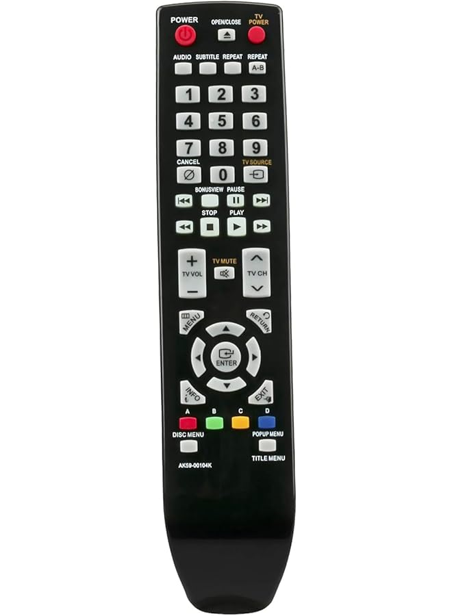 The Bros AK59-00104K Replaced Remote Control Fit for Samsung BD-P1600A BD-P3600 BD-P1580 BD-P1600 DVD Player - Image 1