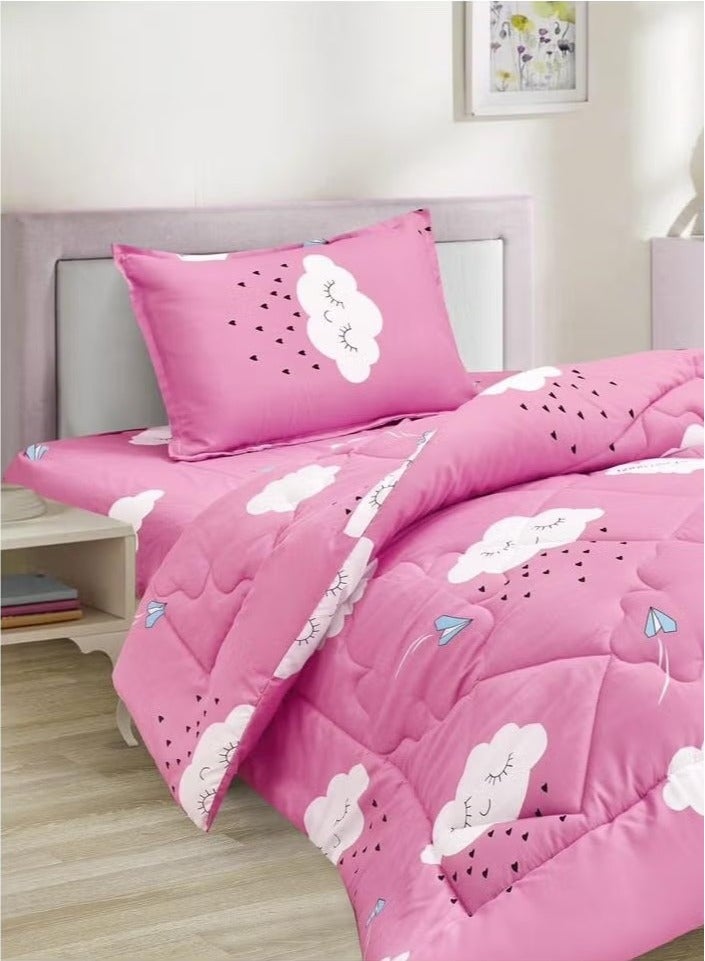 مينج لي لحاف سرير أطفال مقاس مفرد 3 قطع، يتضمن لحاف و ملاءة سرير وغطاء وسادة نوم و غطاء، لحاف خفيف الوزن ويستخدم على الاتجاهين، مناسب لجميع الفصول - Image 2