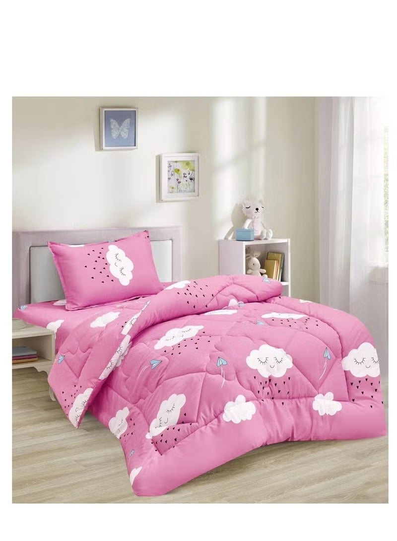 مينج لي لحاف سرير أطفال مقاس مفرد 3 قطع، يتضمن لحاف و ملاءة سرير وغطاء وسادة نوم و غطاء، لحاف خفيف الوزن ويستخدم على الاتجاهين، مناسب لجميع الفصول - Image 1