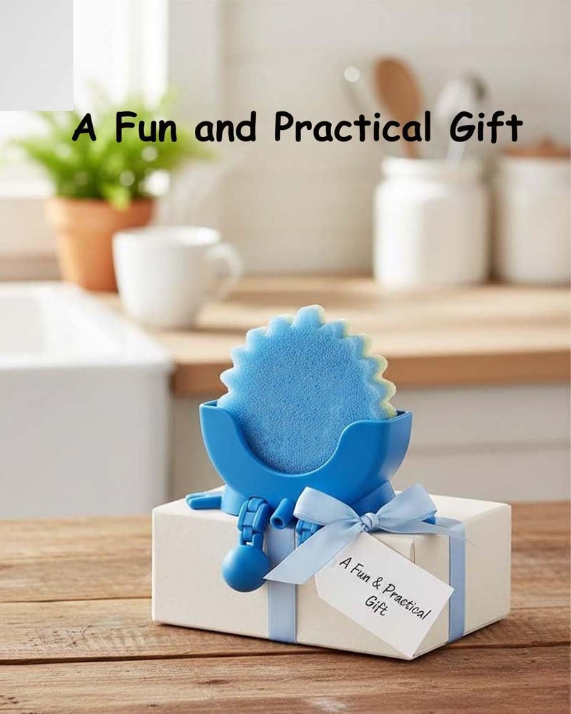 Eiusrr Cute Hanging Sponge Holder with Drainage â€“ Keeps Your Sponge Dry & Smiling, For Scrub Daddy Holder, Funny Sponge Stand for Kitchen Sink, 3D Printing Countertop Sponge Holders (Black) - Image 5