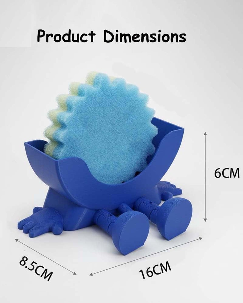 Eiusrr Cute Hanging Sponge Holder with Drainage â€“ Keeps Your Sponge Dry & Smiling, For Scrub Daddy Holder, Funny Sponge Stand for Kitchen Sink, 3D Printing Countertop Sponge Holders (Black) - Image 3