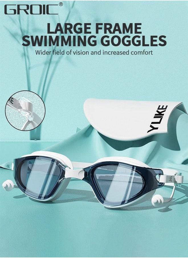 GROIC Swimming Goggles Adult Racing Wide Vision Leak-proof UV Protection Waterproof  Anti-fog for Unisex-Adult Swim Races Goggles Professional Swim Goggles Clear Vision Underwater  - Image 2
